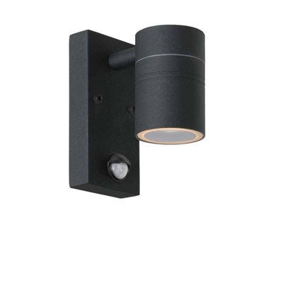 Lucide Arne Led Outdoor Wall Light With Pir Sensor Black from B&Q