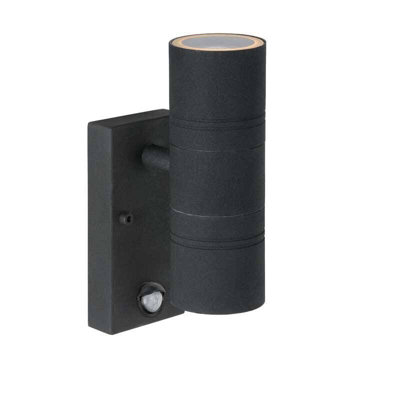 Lucide Arne Led Outdoor Up & Down Wall Light With Pir Sensor Black from B&Q