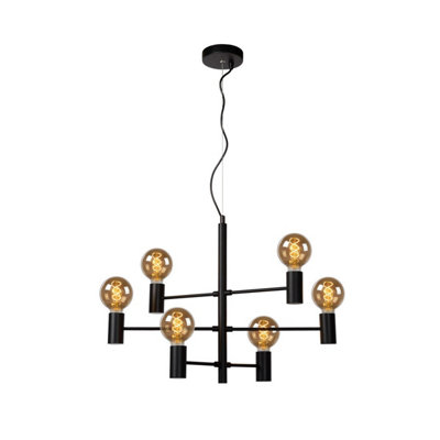 Lucide Leanne Modern Pendant Light6Xe27Black from B&Q