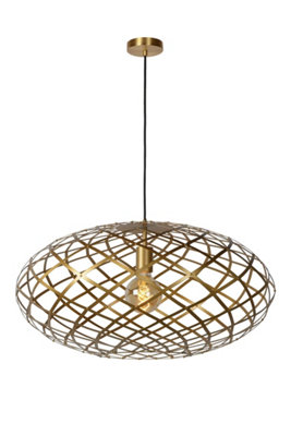 Lucide Unisex Gold 'Wolfram' Dimmable Stylish Adjustable Indoor Pendant Light 1Xe27 In Size 1 - Image 4
