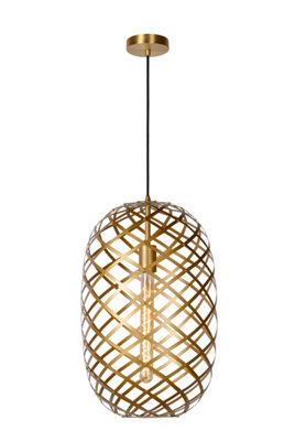Lucide Wolfram Pendant Light - 32cm - Matt Gold, Brass - Modern Ceiling Fixture - 1xE27 - Image 5