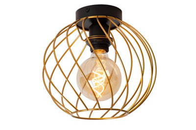 Lucide Danza Classic Flush Ceiling Light 25Cm1Xe27Matt GoldBrass from B&Q