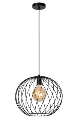 Lucide Light/Black Danza Classic Pendant - 1Xe27 - 40Cm