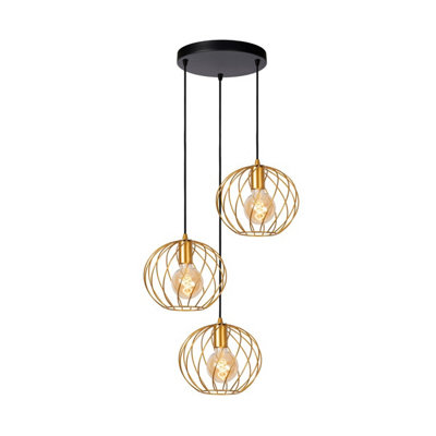Lucide Danza Classic Cluster Pendant Light 50Cm3Xe27Matt GoldBrass from B&Q