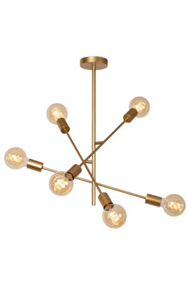 Lucide LesterFlush Ceiling Light6Xe27Matt Gold / Brass from B&Q