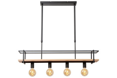 Lucide MilongaPendant Light4Xe27Black from B&Q