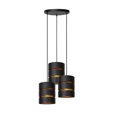 Lucide Rosas 3 Light Cluster Ceiling Pendant Black from B&Q