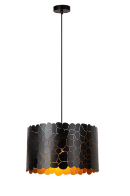 Lucide Almelo Pendant Light 40cm Black Metal - 1xE27 - Image 5