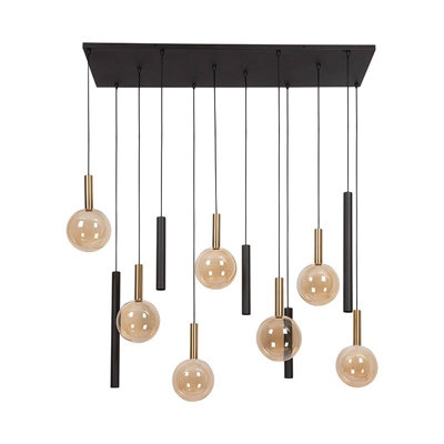 Lucide Josiane Bar Ceiling Pendant Light Black from B&Q