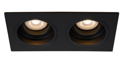 Lucide Black Embed Modern Recessed Downlight - 2Xgu10
