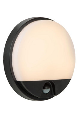 Lucide Hups IrPir Wall Light OutdoorLed1X10W 3000KIp54Black from B&Q
