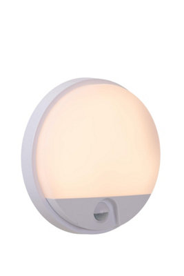 Lucide Hups IrPir Wall Light OutdoorLed1X10W 3000KIp54White from B&Q