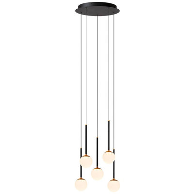 Lucide Calina Led 5 Light Cluster Ceiling Pendant Light Black from B&Q
