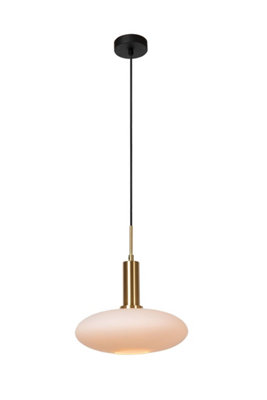 Lucide Singala Pendant Light - 30cm - Matt Gold / Brass - Modern Glass Shade - Image 6