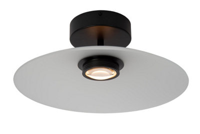 Lucide Menga Flush Ceiling Light 40cm - LED Dimmable 2700K - Opal White Glass - Image 3
