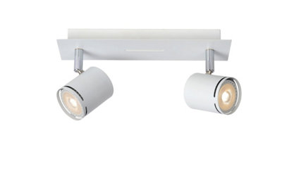 Lucide Rilou Modern Twin Ceiling SpotlightLed Dim.Gu102X5W 3000KWhite from B&Q