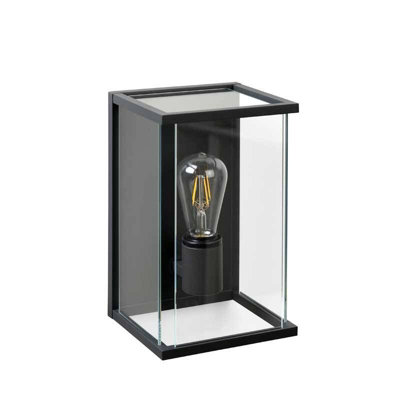 Lucide Claire Half Lantern Outdoor Wall Light Anthracite from B&Q
