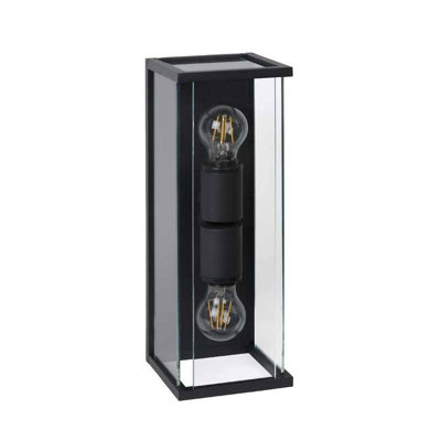 Lucide Claire Half Lantern Outdoor Twin Wall Light Anthracite from B&Q