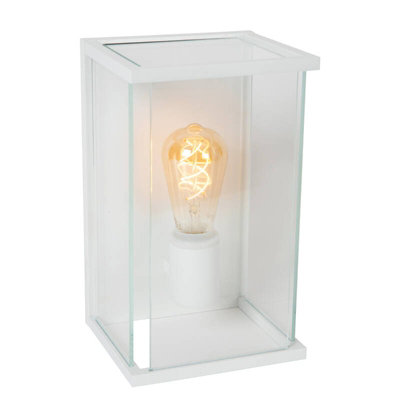 Lucide Claire Half Lantern Outdoor Wall Light White from B&Q