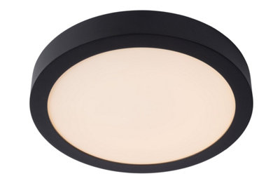 B&Q -  Brice-Led Modern Flush Ceiling Light Bathroom 30CmLed Dim.1X30W 3000KIp44Black