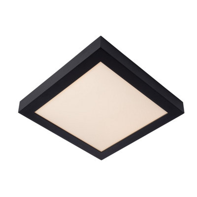 Lucide Brice-Led Modern Flush Ceiling Light BathroomLed Dim.1X30W 3000KIp44Black from B&Q