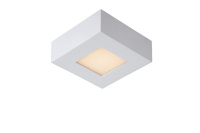 Lucide Brice-Led Modern Flush Ceiling Light BathroomLed Dim.1X8W 3000KIp44White from B&Q
