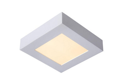 Lucide Brice-Led Modern Flush Ceiling Light BathroomLed Dim.1X15W 3000KIp44White from B&Q
