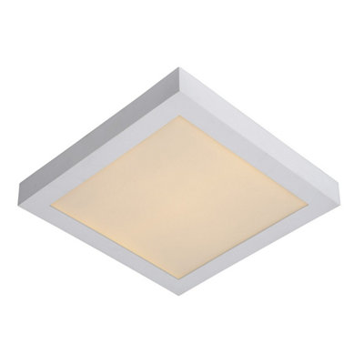 Lucide Brice-Led Modern Flush Ceiling Light BathroomLed Dim.1X30W 3000KIp44White from B&Q
