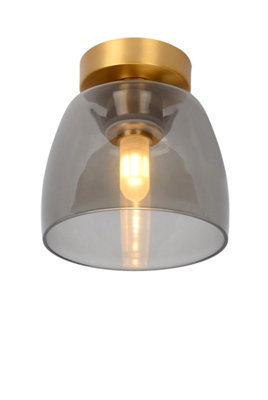 Lucide Tyler Retro Flush Ceiling Bathroom 16,1Cm - 1Xg9 - Ip44 - Matt Brass Light/Gold