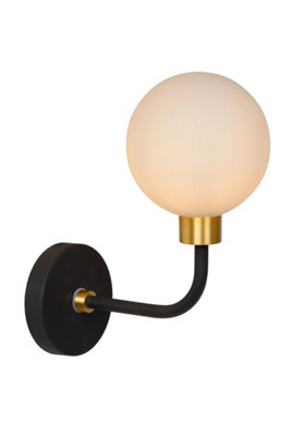 Lucide Berend Classic Wall Light Bathroom1Xg9Ip44Black from B&Q