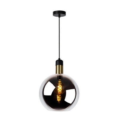 Lucide Julius Vintage Pendant Light 28Cm1Xe27Smoke Grey from B&Q
