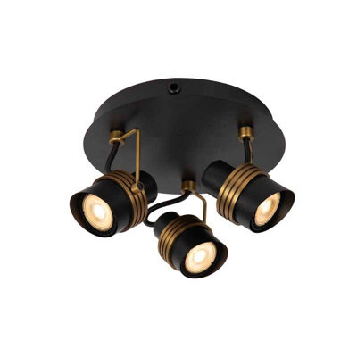 Lucide Tundran 3 Light Spotlight Plate Black from B&Q