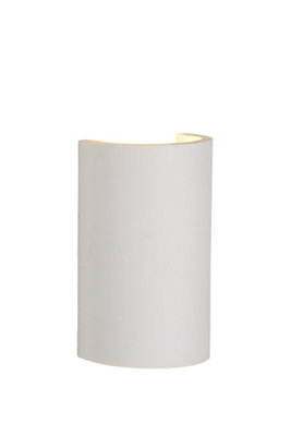 Lucide Gipsy Modern Half Pipe Plaster Wall Light1Xg9White from B&Q