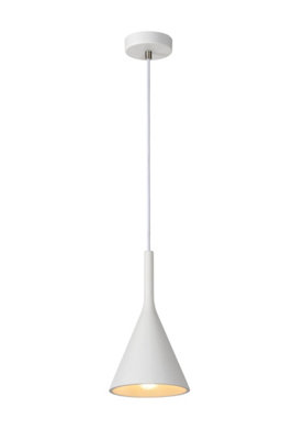Lucide Gipsy Modern Dome Plaster Pendant 16.5Cm- 1Xe27 - Light/White