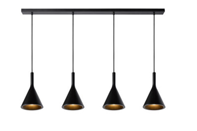 Lucide Hanging Light Gipsy. Black, Plaster, 120 Cm, 4-Bulb - Image 5
