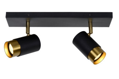 Lucide Floris Modern Twin Ceiling Spotlight2Xgu10Black from B&Q