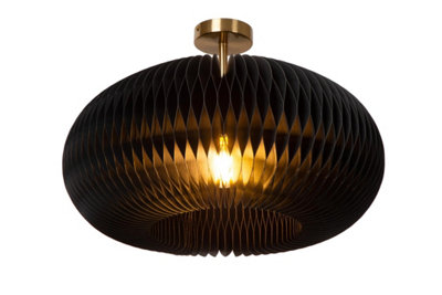 Lucide Armoni Flush Ceiling Light Diameter 52Cm 1Xe27Black from B&Q