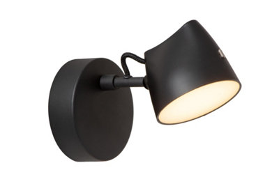 Lucide Milne Wall LightLed Dim. 2700KBlack from B&Q