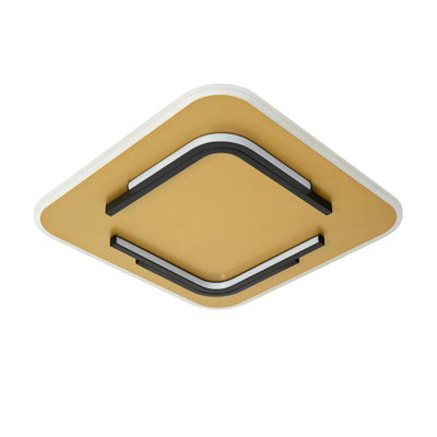 Lucide Andreas Led Square Flush Ceiling Light Matt Gold / Brass from B&Q