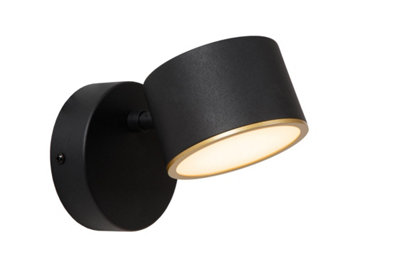 Lucide Gian Wall LightLed Dim. 2700KBlack from B&Q