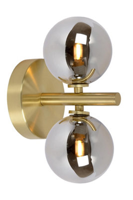Lucide Tycho Retro Wall Light2Xg9Matt GoldBrass from B&Q