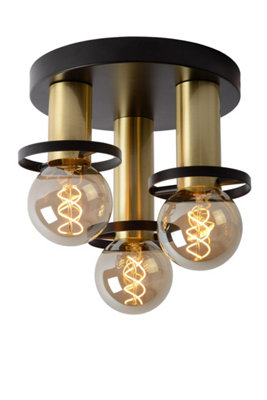 Anaka Modern Flush Ceiling Light - Ø 30cm - 3xE27 - Black - Image 5