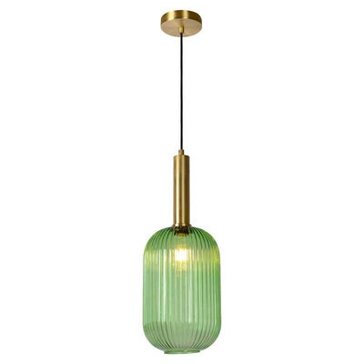 Lucide Maloto 20 Glass Ceiling Pendant Light Green from B&Q