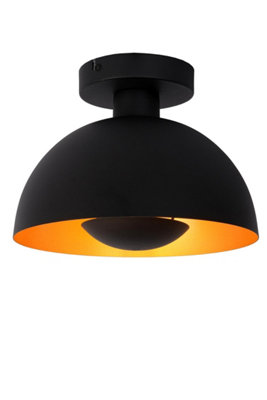 Lucide Siemon Modern Flush Ceiling Light 25Cm1Xe27Black from B&Q