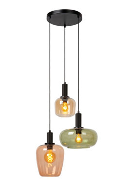 Lucide IlonaPendant Light3Xe27Black from B&Q