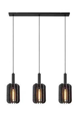 Netlighting Unisex Grey Lucide Rafal Pendant Light 3Xe27 Size 3 - Image 6
