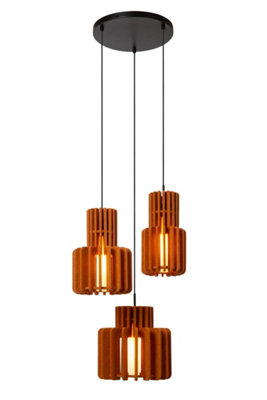 Lucide Rollo Pendant Light3Xe27Terracotta from B&Q