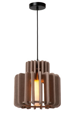 Lucide Rollo Pendant Light1Xe27Taupe from B&Q