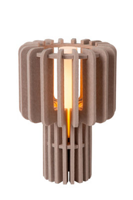Lucide Rollo Table Lamp - 1Xe27 - Taupe Light