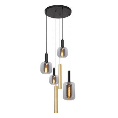 Lucide Joanet Pendant Light Diameter 65Cm 4Xe27Brass from B&Q